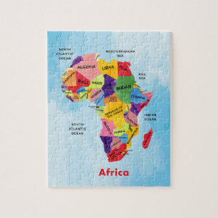 Puzzle africain carte aquarelle