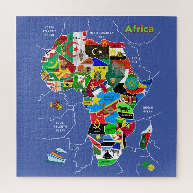 Puzzle Afrika Map Artwork (Vertikal)