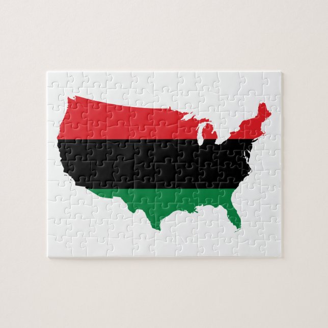 Puzzle Afro-Américain _ Couleurs rouge, noir et vert (Horizontal)