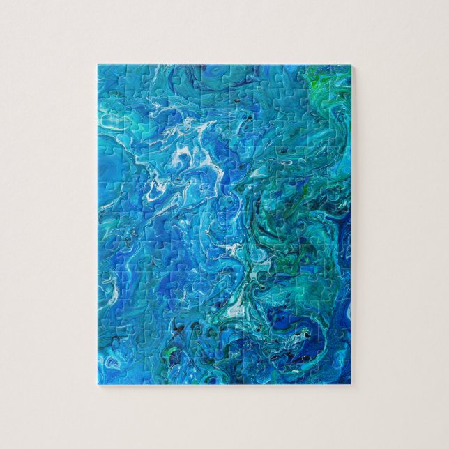 Puzzle Agate folle élégante 2 de dentelle - Aqua bleu (Vertical)