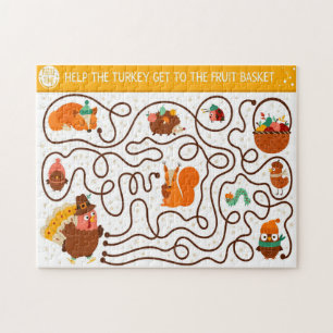 Puzzle Aidez La Turquie De Thanksgiving À Trouver Les Enf