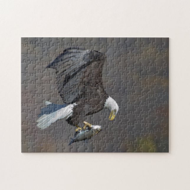 Puzzle Aigle Bald avec un poisson (Horizontal)