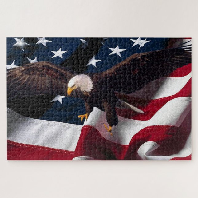 Puzzle Aigle de Bald volant devant et regardant (Horizontal)