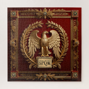 Puzzle Aigle impérial romain d'or sur le rouge no 4