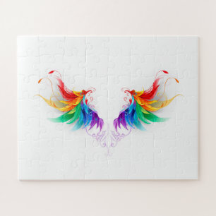 Puzzle Ailes fluffy arc-en-ciel