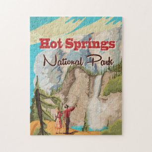 Puzzle Aimant d'affiche de voyage de Hot Springs National