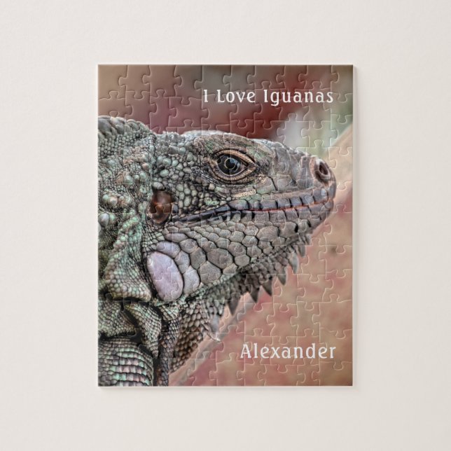 Puzzle Aimer Reptile Exotique Iguana Photo Personnaliser (Vertical)