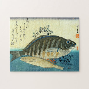 Puzzle Ainame & Shima-hata - Poisson japonais Hiroshige