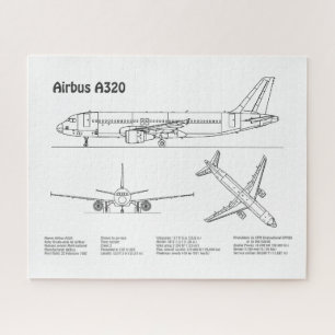 Puzzle Airbus A320 - Plans de dessin de plan d'avion BD