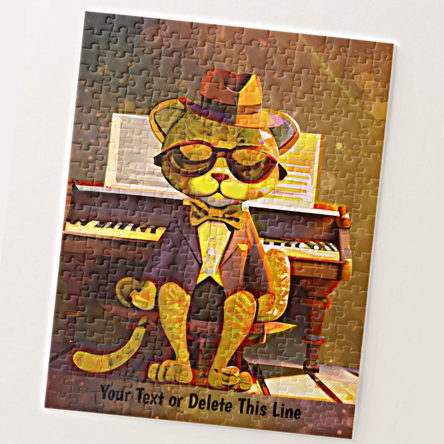 Puzzle Ajouter le nom Texte, Gingembre Cool Chat Lunettes (Créateur téléchargé)