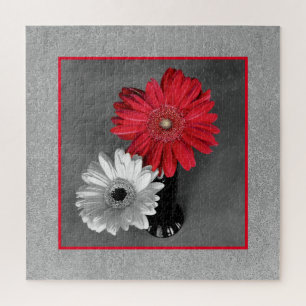 Puzzle Ajouter Votre Photo Couleur Rouge Fissures Daisées
