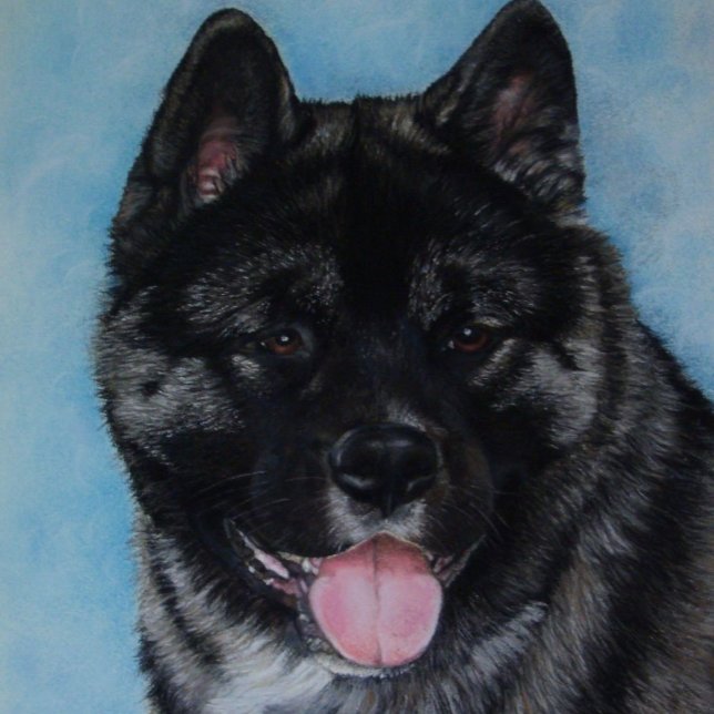 Puzzle akita à visage noir peint chien portrait art (Créateur téléchargé)