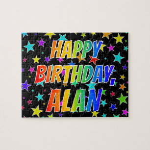 Puzzle "ALAN" Prénom, amusant "HEUREUX ANNIVERSAIRE"