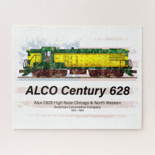 Puzzle Alco C-628 Diesel Locomotive et drapeau américain