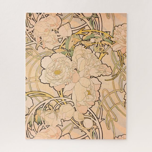 Puzzle Alfonse Mucha Art Nouveau Peonies (Vertical)