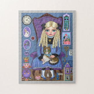 Puzzle Alice au pays des merveilles et Dinah Cat Cute con