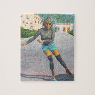 Puzzle Alien Femme Roller Patinage Imaginaire petit puzzl