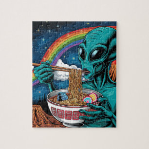 Puzzle Alien Mangeant des nouilles