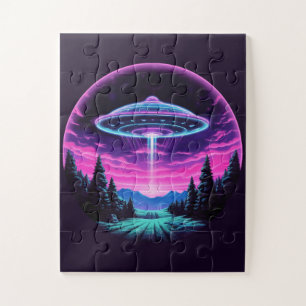 Puzzle Alien vaisseau spatial rétro futuriste