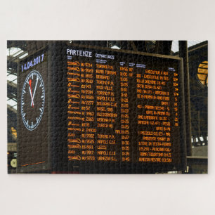 Puzzle All Aboard - Italy Train Schedule - 20 x 30 inch