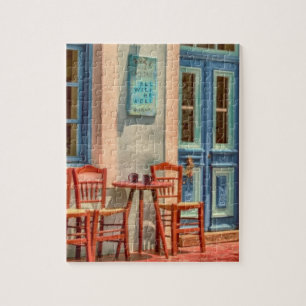 Puzzle “ALL WILL BE WELL” message on GREEK CAFE MENU,