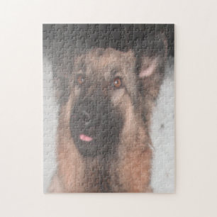 Puzzle allemand berger chasser la langue