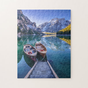 Puzzle Alpes de dolomite du lac   Braies, Italie