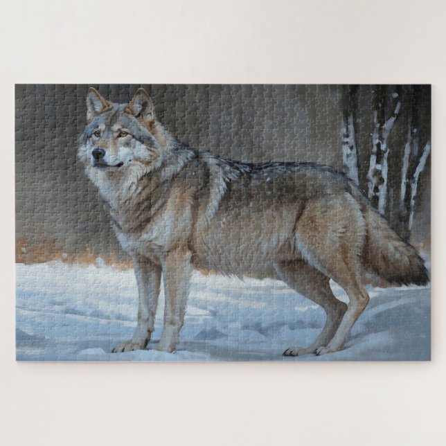 Puzzle Alpha Timber Wolf Art (Horizontal)