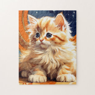Puzzle Alphonse Mucha Art Nouveau Chat orange