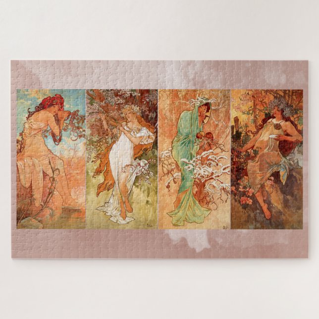 Puzzle Alphonse Mucha, Quatre Saisons (Horizontal)