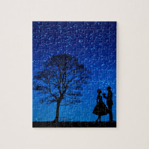Puzzle Amants sous une pleine lune   