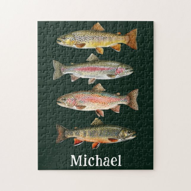 Puzzle Amateur de pêche personnalisé - Conception de pêch (Vertical)