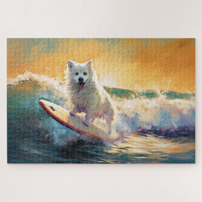 Puzzle American Eskimo Beach Surf Peinture (Horizontal)