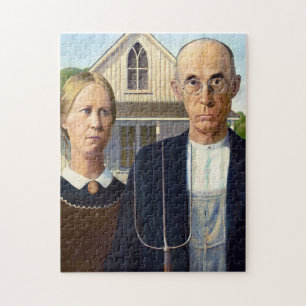 Puzzle American gothique classique peinture Grant Wood