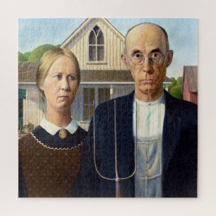 Puzzle American gothique classique peinture Grant Wood