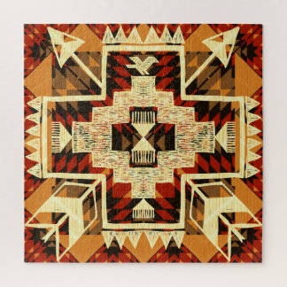 Puzzle Amérindien, Vintage Tirée À La Main Abstraite.
