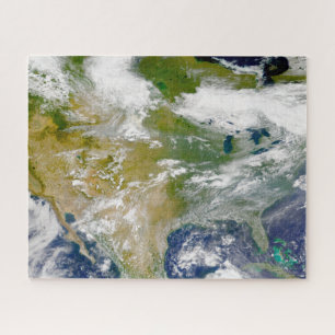 Puzzle Amérique Du Nord Avec Fumée Visible Dans Les Endro