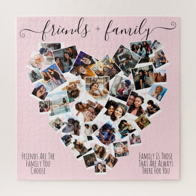 Puzzle Amis et famille Citations Photo Heart (Vertical)