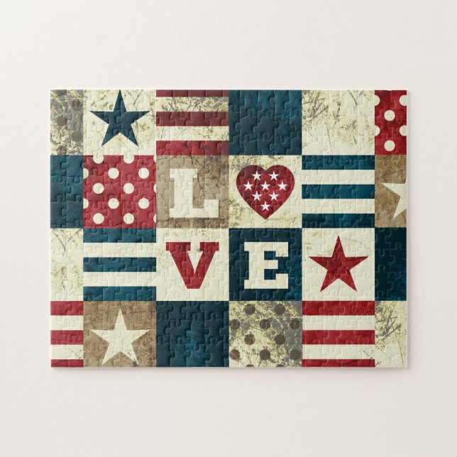 Puzzle Amour Amérique patriotique (Horizontal)