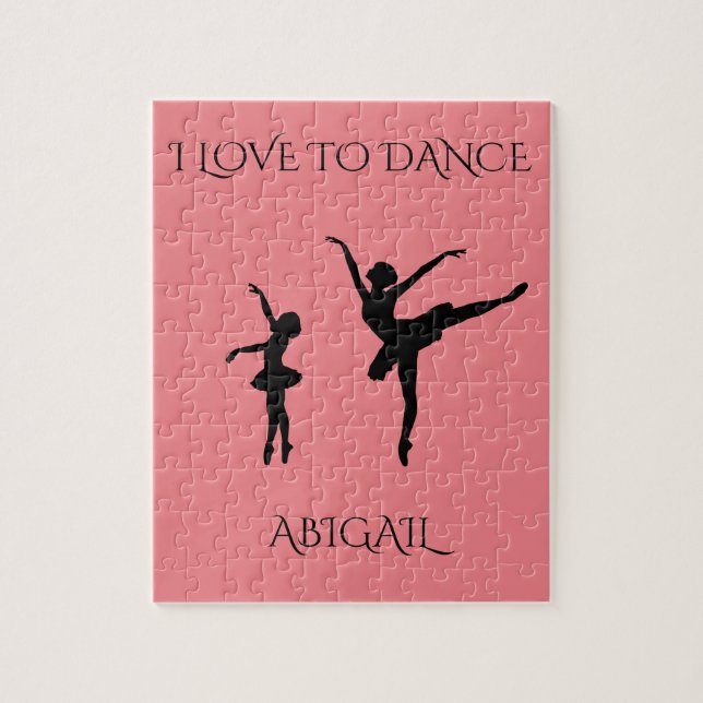 Puzzle "Amour danser" avec nom personnalisé. (Vertical)