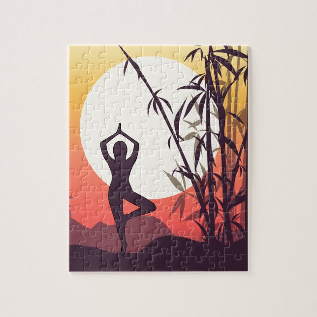 Puzzle Amour de coucher du soleil de yoga (Vertical)