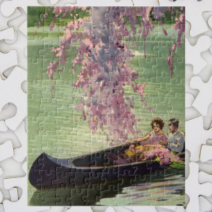 Puzzle Amour et romance vintage, balade romantique en can
