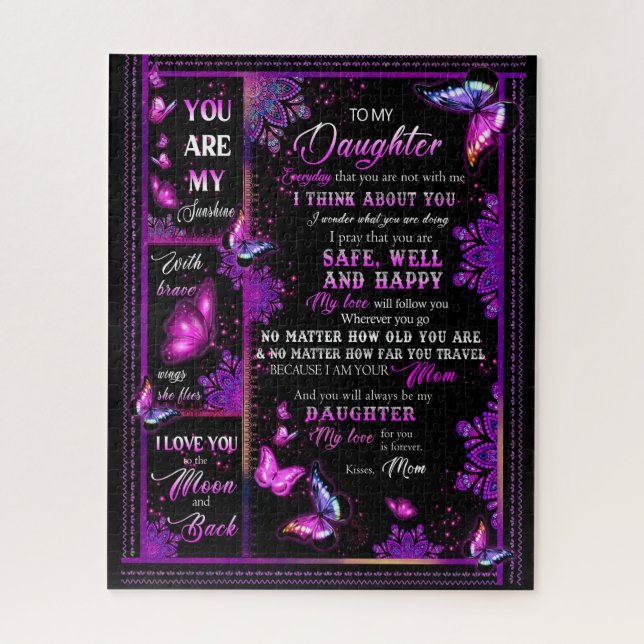 Puzzle Amoureux de la fille | À ma fille amour maman (Vertical)