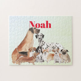 Puzzle Amoureux de les chiens amusant Jigsaw personnelle