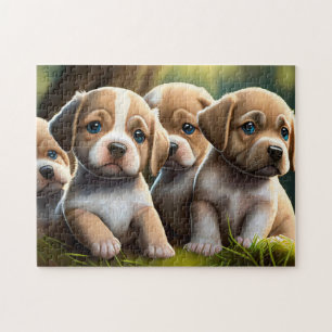 Puzzle Amoureux des animaux Chiot Easy Cerveau Art