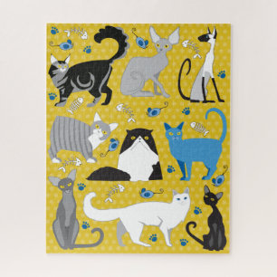 Puzzle Amoureux des chats 16x20 pour les aveugles 