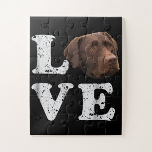 Puzzle Amoureux des chiens I Love Chocolate Labrador Re