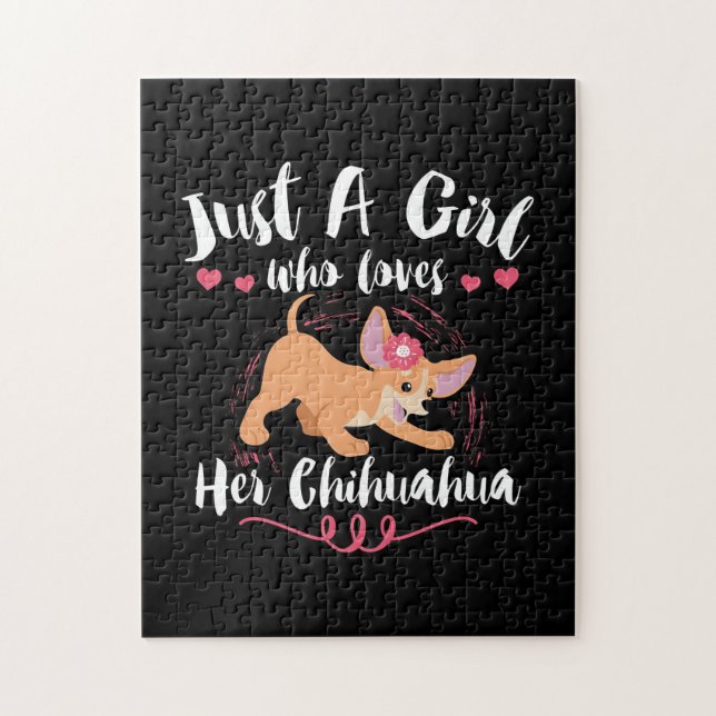 Puzzle Amoureux des chiens Juste Une Fille Qui Aime Son C (Vertical)