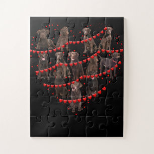 Puzzle Amoureux des chiens Love Heart Chocolate Labrador