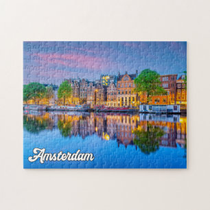 Puzzle Amsterdam, Pays-Bas, Au coucher du soleil
